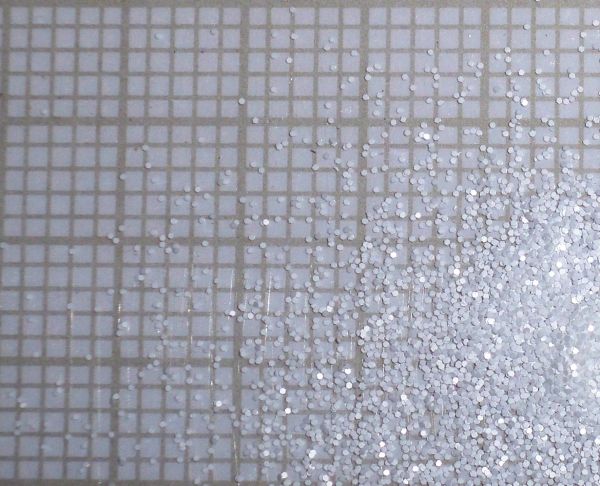 Glitter matte hexagonal branco 0.008