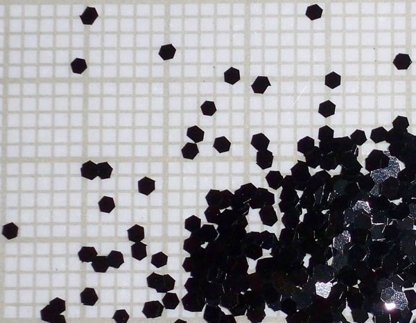 Glitter matte hexagonal preto 0.040