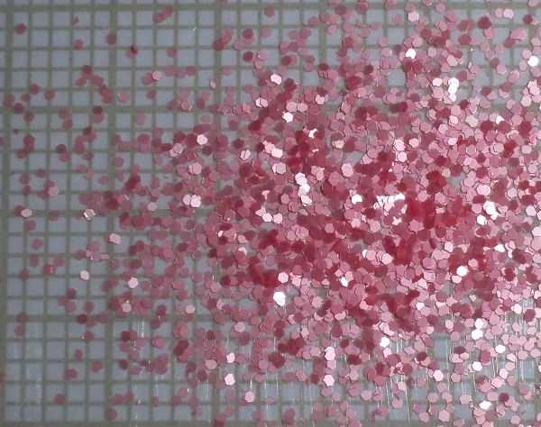 Glitter matte hexagonal rosa bebê 0.015